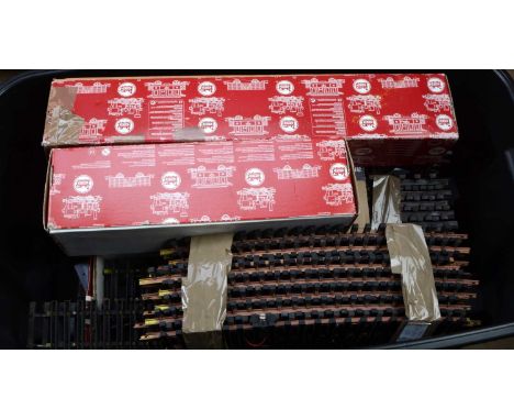A large box of LGB G Scale (Gauge 1) and other compatible Track, all 'plain' track, including box of 12 No. 15000 curved rail