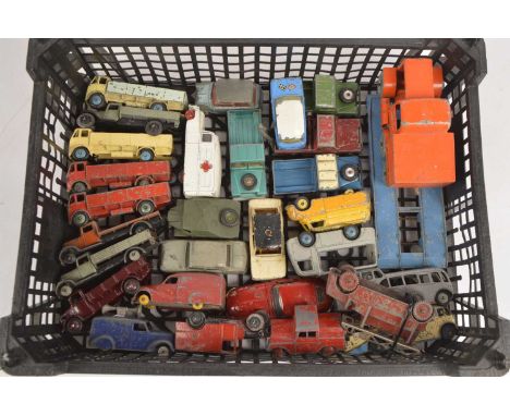 Postwar Playworn Diecast Vehicles, (30), private, commercial, competition and military vehicles, includes Lesney Moko large s