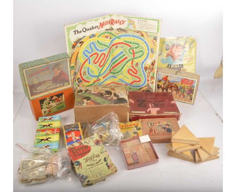 Traditional Toys and Games including Escalado Jigsaws and Bagatelle,  1930's Escalado with five good horses, in original box,