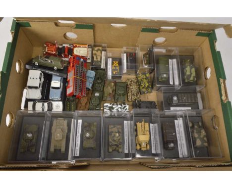 Modern Diecast Military and Emergency Vehicles (45), Vintage and modern vehicles, many 1:76 scale, includes, cased Oxford Die