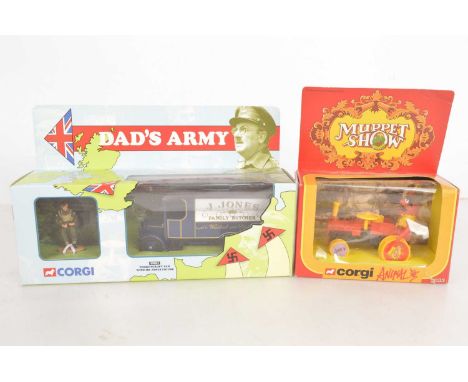 Corgi Models From TV,  two boxed examples, Corgi 1980s Muppet Show 2033 Animal, (small tear to box front) and 09002 Dad's Arm