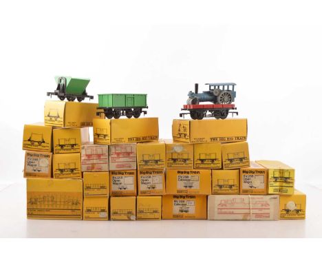 Tri-ang Big Big 0 Gauge boxed wagons including Gondolas (27) RV 258 Open Wagons, green (6), red (10) three in temporary boxes