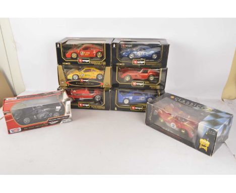 1:18 Scale Italian Competition Cars (8), all boxed, mainly modern Ferrari models, 3032 F40 1987 in blue, 3042 F40 Evoluzione 