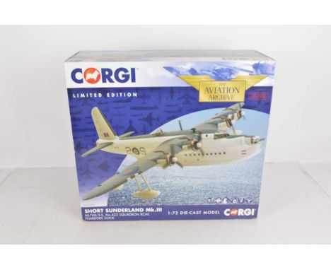 Corgi Aviation Archive Short Sunderland,  boxed 1:72 scale AA27502, Short Sunderland 422 Sqdn RCAF Pembroke Dock, dusty from 