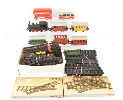 Quantity of Faller 0 Gauge and various Ertl Thomas motorised and original Engines, unboxed Faller battery operated 0-6-0 Tank