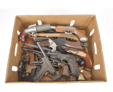 Assorted Metal and Plastic toy guns (24), comprising Metal Colt, Metal Luger, miniature rifle (2), miniature pirate pistol, L