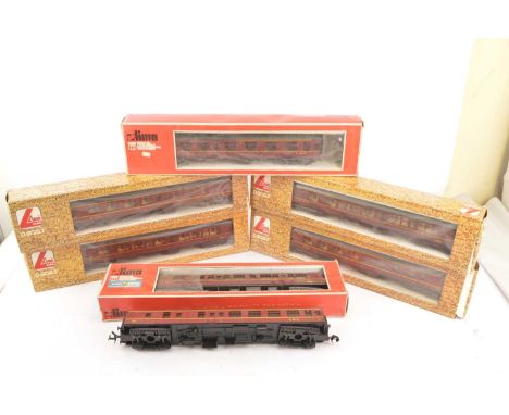 Lima 0 Gauge LMS maroon Coaches (7), All 1st (3) and Brake/1st (3), all except one in original boxes, unboxed Brake in an ins