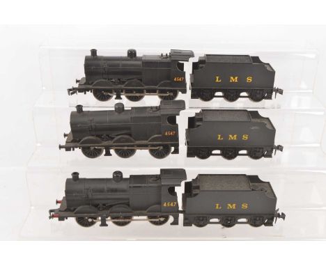 Three Lima 0 Gauge electric 2-Rail LMS black Class 3F Locomotives and Tenders (6 including tenders) all No 4547, generally VG