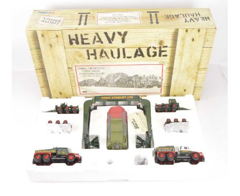 Corgi Heavy Haulage Eddie Stobart Set,  boxed 1:50 scale CC12305, Eddie Stobart, two Scammell Contractors, with girder traile