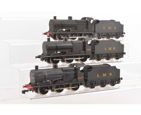 Three Lima 0 Gauge electric 2-Rail LMS black Class 3F Locomotives and Tenders (6 including tenders) two numbered 4547, genera