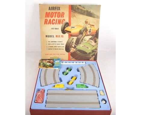 Airfix and  Scalextric Motor Racing Sets and Accessories Cars and Track, Airfix, MR15 Set comprising yellow Porsche and green