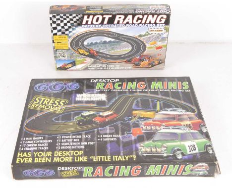 Carrera Evolution Mille Miglia Slot Car Set and two Desk Top Slot Car Sets (3), Mille Miglia comprising Aston Martin and Jagu