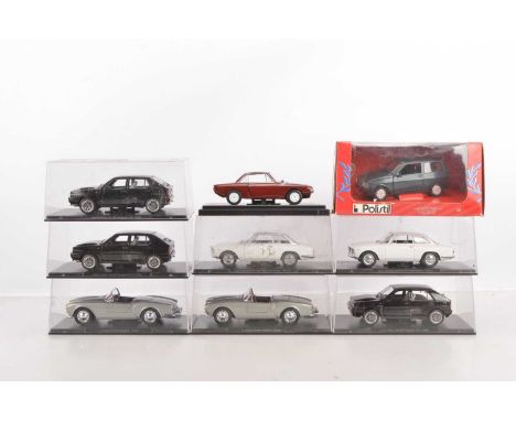Modern Diecast Postwar and Modern Larger Scale Cars (15), 1:18 scale and smaller, boxed Polistil 1:25 scale Lancia Y10, cased