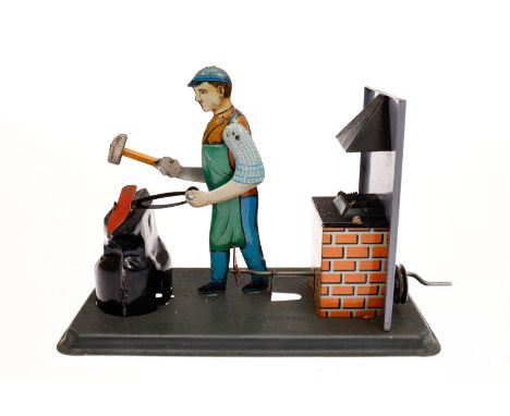 Schmied am Amboss, mit Schmiedefeuer, CL, L 17, Z 2 ”Steam engine drive model”