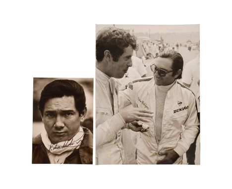Signierte Porsche-Portrait-Karte mit Signatur von Pietro Rodriguez, dazu originales Groß-Foto