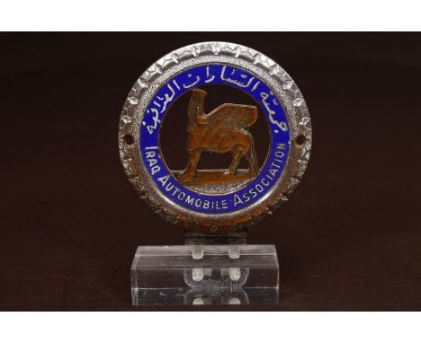 Automobil-Badge, Iraq Automobile Association, Ring emailliert, rückseitig nummeriert 1798, Huguenin, Suisse, leichte Alterung