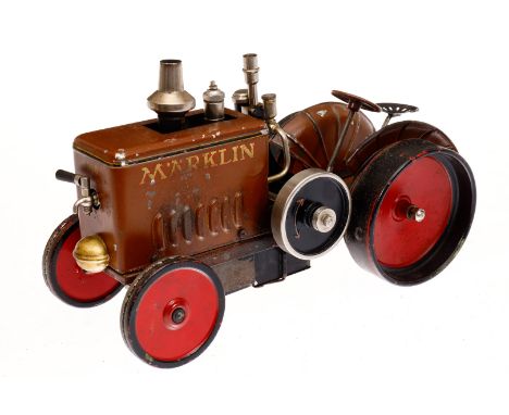 Märklin Dampftraktor 4086, HL, spiritusbetrieben, mit Brenner und Armaturen, Lenkung einstellbar, feststehender Zylinder, mit