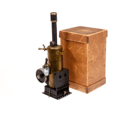 Märklin Verwandlungsmotor Nr. 402 als stehende Dampfmaschine, Messingkessel, KD 7, mit Brenner und Armaturen, HL, leichte Alt