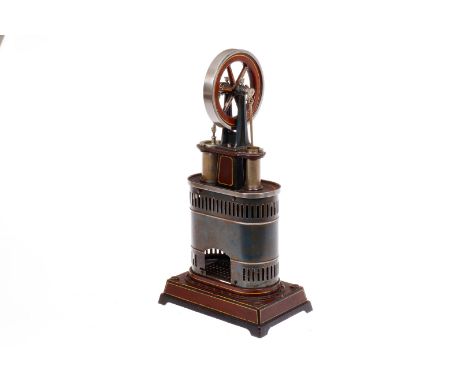 Carette stehender Heißluftmotor Nr. 686/3, uralt, HL, ohne Brenner, Guss-Sockel 22 x 14, H 44, Z 2 ”Carette hot-air engine”