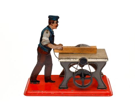 Bing Mann an Kreissäge, uralt, CL, L 15,5, Z 2 ”Bing steam engine drive model”