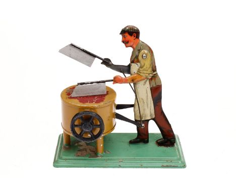 Bing Schlachter am Hackstock, uralt, CL, L 13, Z 2 ”Bing steam engine drive model”