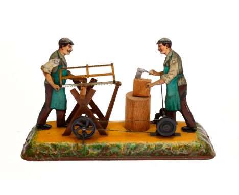Bing Säger und Holzhacker, uralt, HL und CL, L 25, Z 2 ”Bing steam engine drive model”