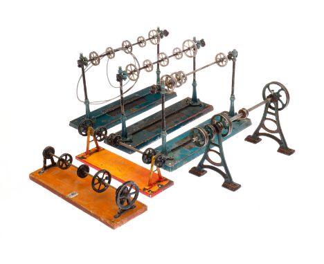 Konv. 6 versch. Transmissionen, Märklin, Doll, Bing, L 22-27, noch Z 3 ”6 steam engine transmissions”