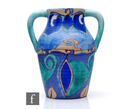 Clarice Cliff - Inspiration Persian - A twin handled Lotus jug circa 1930, hand painted with a Persian inspired abstract patt