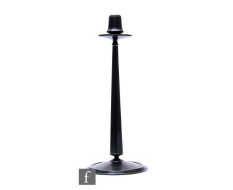 Linsden Ware - A 1930s Bakelite candlestick after the original by Charles Rennie Mackintosh, marked to the base, height 37cm.