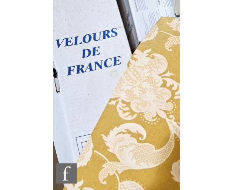 Velours de France - A collection of original vintage dead stock flock wall paper circa late 1970s, decorated with a large fol