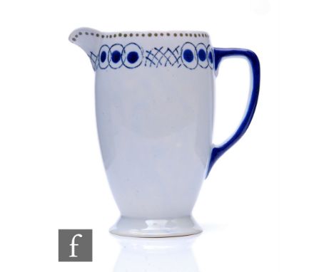 Vanessa Bell - Clarice Cliff - A Coronet shape jug circa 1934, decorated in the Vanessa Pattern with a band of circles, spots