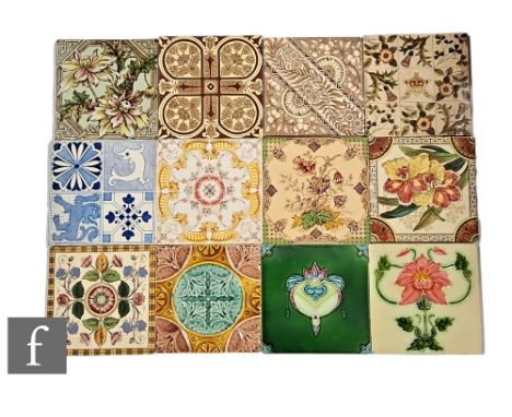 Assorted makers - A collection of 19th Century dust pressed tiles from T&amp;R Boote, Sherwin &amp; Cotton, Lea &amp; Boulton