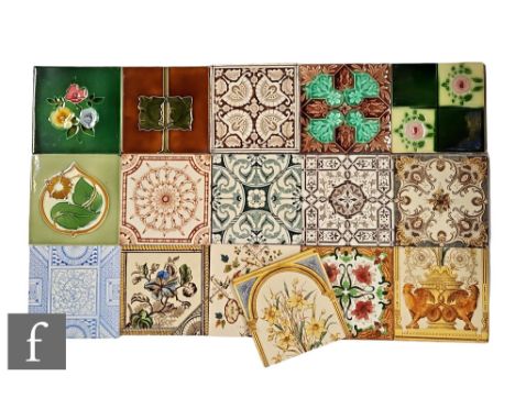 Assorted makers - A collection of 19th Century dust pressed tiles from T.G. &amp; F Booth, William Wood, Wade &amp; Co, Steel