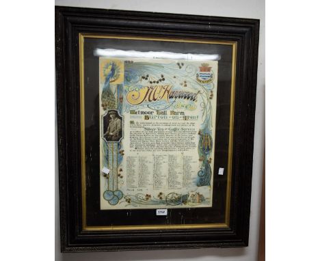 Local Agricultural Interest - an early 20th century hand-scrivened and illuminated presentation certificate, Burton and Distr