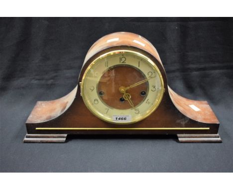 A Napolean hat mantel clock, mahogany case 