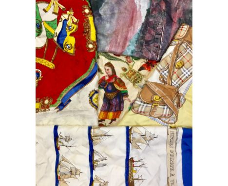 Ladies Accessories - silk scarves including Hermes Navires D'Europe, Burberrys, Christian Dior, Jim Thompson, etc