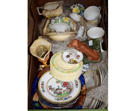 Ceramics - a Crown Devon fruit set; an Edwardian part tea service; Toby jug; Aynsley; etc.