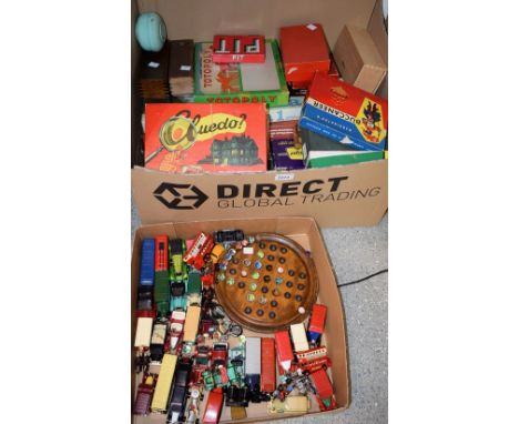 Toys & Games - diecast vehicles, dominoes, chess set, draughts, puzzels, Airfix kits, cribbage board etc qty