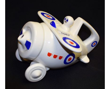 Ceramics - A Carltonware style teapot, in the manner of the Lucy May aeroplane