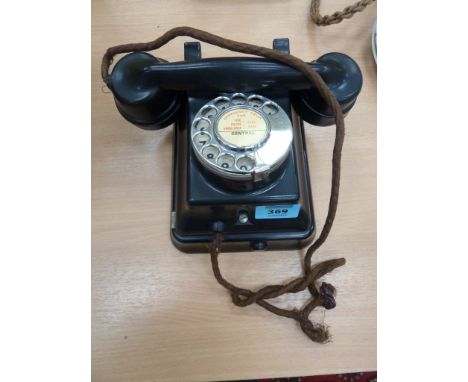 Vintage Siemens bakelite rotary dial wall mounted telephone