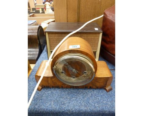 Retro Philips bakellite radio and a mantel clock