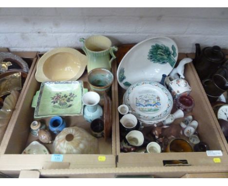 Poole 'Artichoke' bowl, Clarice Cliff tureen, and other decorative ceramics in two boxes