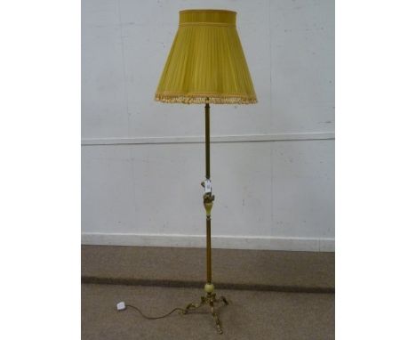 Onyx and gilt metal standard lamp, H144cm (without shade) 