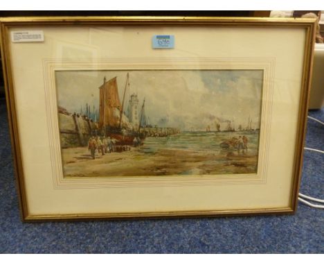 'Scarboro Sands' Sandside Scarborough print after T.B. Hardy, with Warwick Leadlay Gallery label verso: 'Presented to Maurice