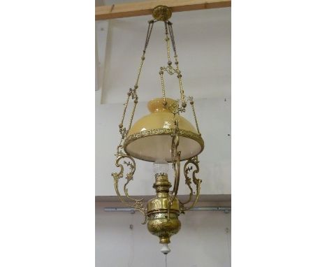Adjustable Dutch hanging oil lamp approx H130cm 