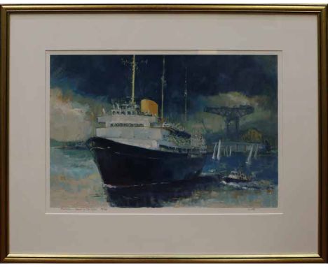 * JAMES WATT CLYDE limited edition print, signed in pencil and numbered 45cm x 86cm Mounted, framed and under glass