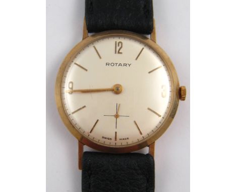 A 9 carat gold gent's Rotary wrist watch, case approx 31mm wide.