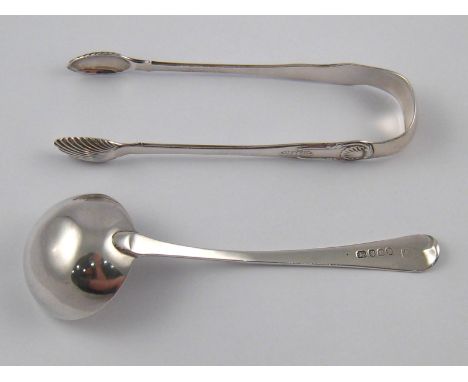 A pair of Georgian Scottish silver sugar tongs, Kings pattern, maker Andrew Wilkie, Edinburgh 1825, wt. 66 gm. and a Georgian