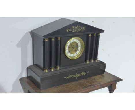 An Architectural style marble cased mantel clock with a German movement - 33cm x 44cm
Condition report: Overhauled 