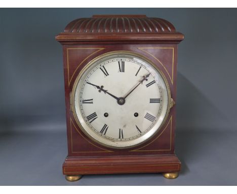A Coventry Astral movement mantel clock with a gadrooned top or caddy top, Roman numerals to dial 
Condition report: No pendu
